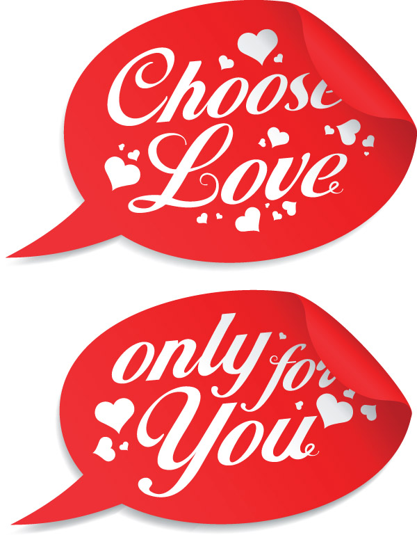 free vector Valentine day special stickers vector
